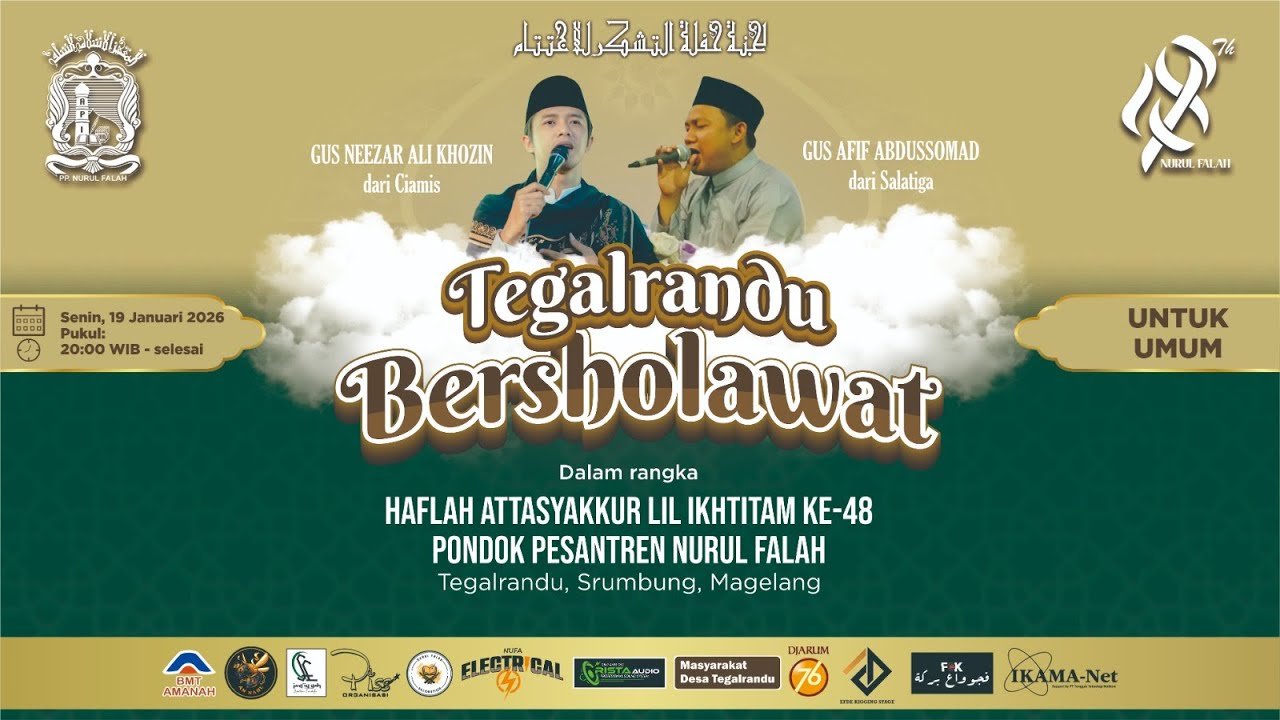 Tegalrandu Bersholawat dalam rangka Haflah Attasyakur Lil Ikhtitam PonPes Nurul Falah Ke 48 