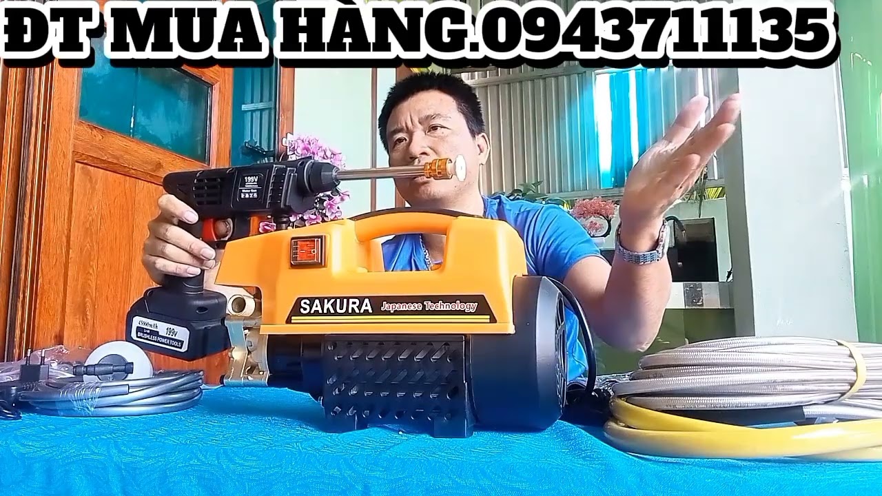 MÁY XỊT RỬA ÁP LỰC SIÊU MẠNH ĐA CHỨC NĂNG MẪU NHƯ VIDEO TEST CHUẨN 