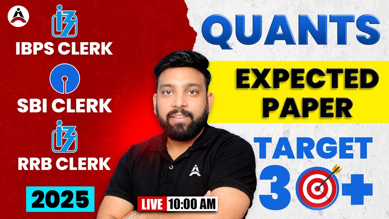SBI Clerk 2025 🔥 SBI Clerk Quant | 35 Questions | Maths | Expected Paper | IBPS  Clerk | RRB Clerk