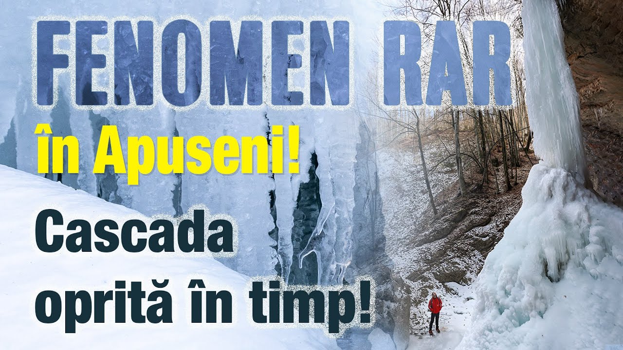 Fenomen rar în Apuseni! Cascada Bulbuci, inghetata in timp – Spectacol natural uimitor!