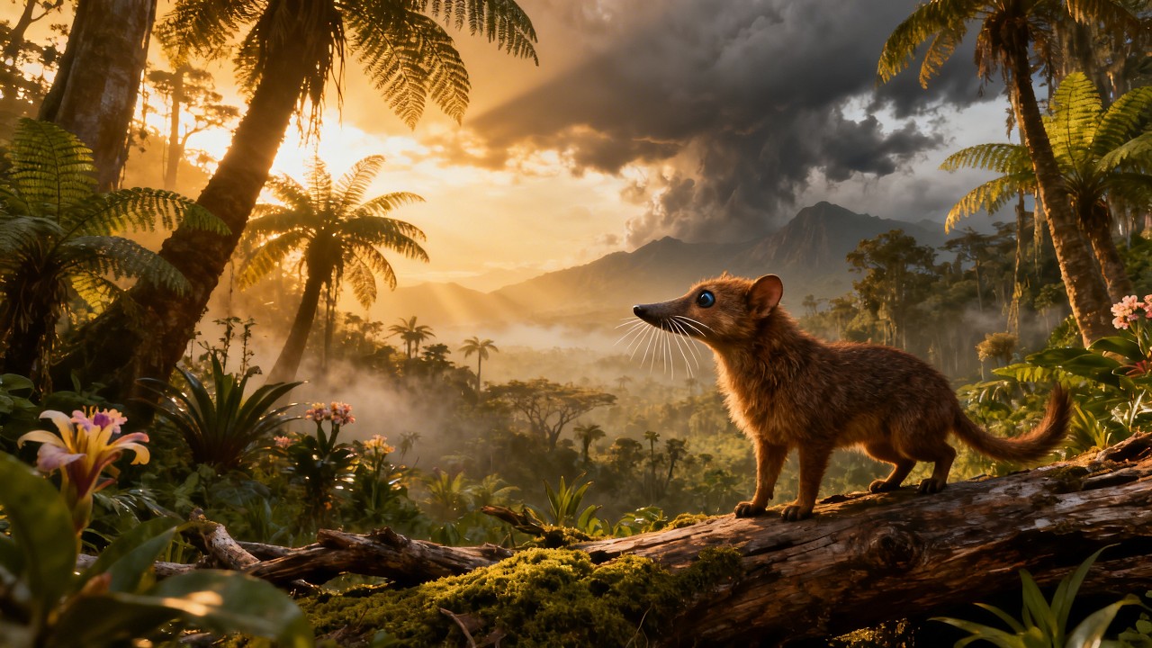 La Tierra sin dinosaurios, 66 millones de años atrás (Reconstrucción con IA) — Auge de los mamíferos