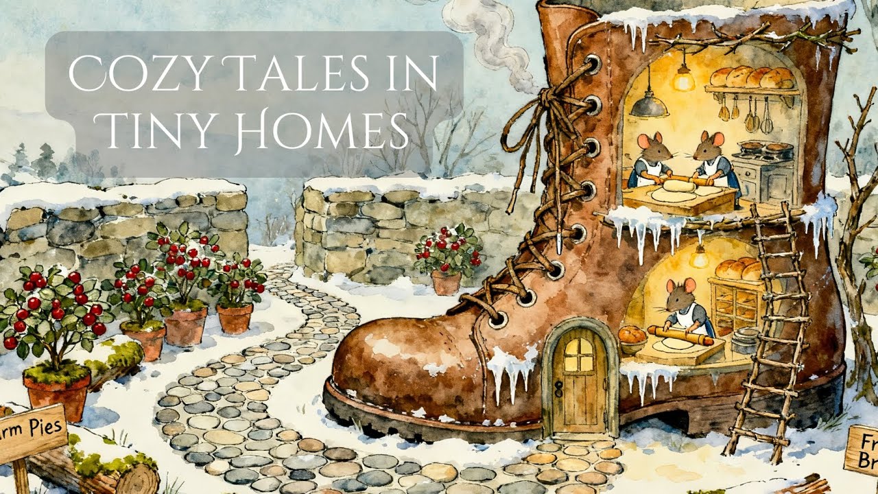 A Whimsical Winter in Mouse Village 🎻 Skating & Tiny Homes | Happy Classical Storybook Music