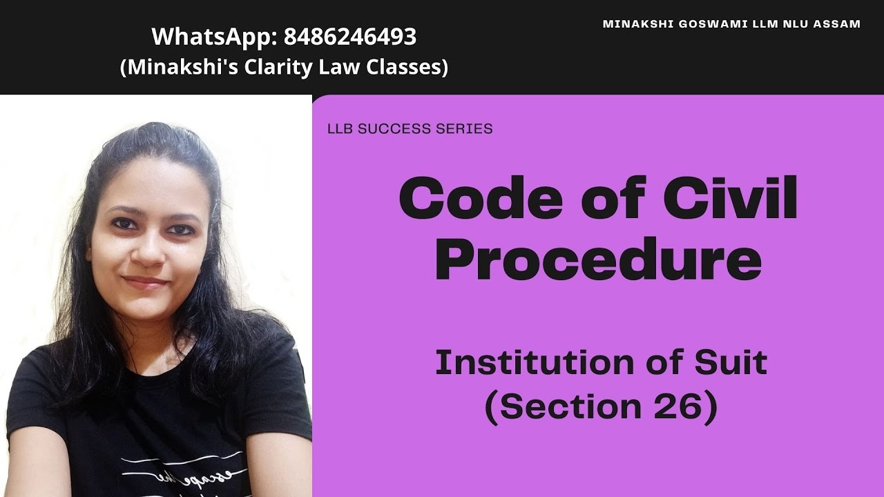 Institution of Suit | Section 26 of Code of Civil Procedure Unit 2 | KSLU
