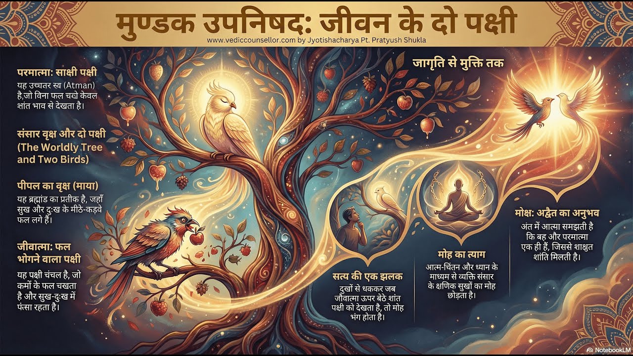 🕊 || दो पक्षियों की कथा (मुण्डक उपनिषद्) : एक भोगता, एक साक्षी – आत्मज्ञान का गूढ़ रहस्य!||#religion