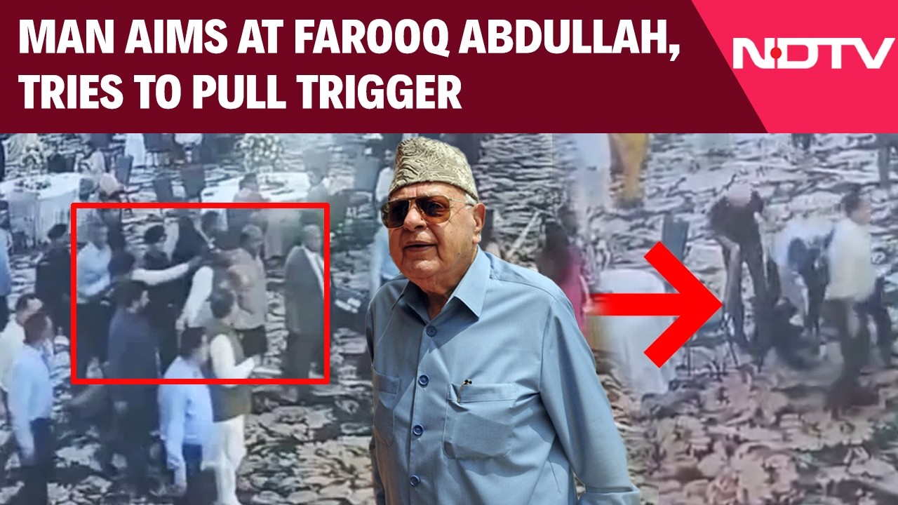 Farooq Abdullah News | Man Aims At Farooq Abdullah, Tries To Pull Trigger, Caught In Time