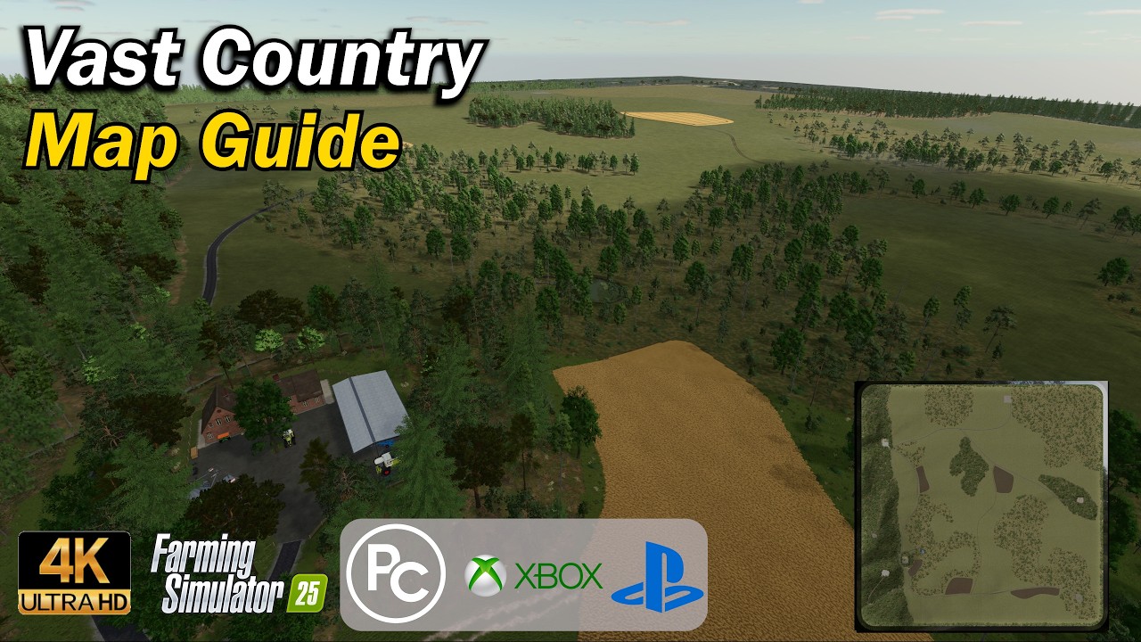 Обширные территории | Карта-путеводитель | Farming Simulator 25