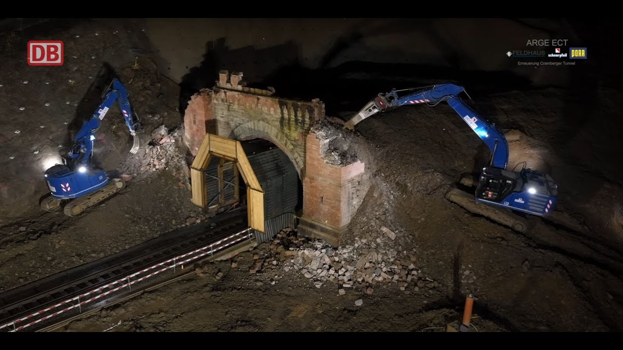 Lahntalbahn Tunnel – Rückbau des Ostportals des Cramberger Tunnels