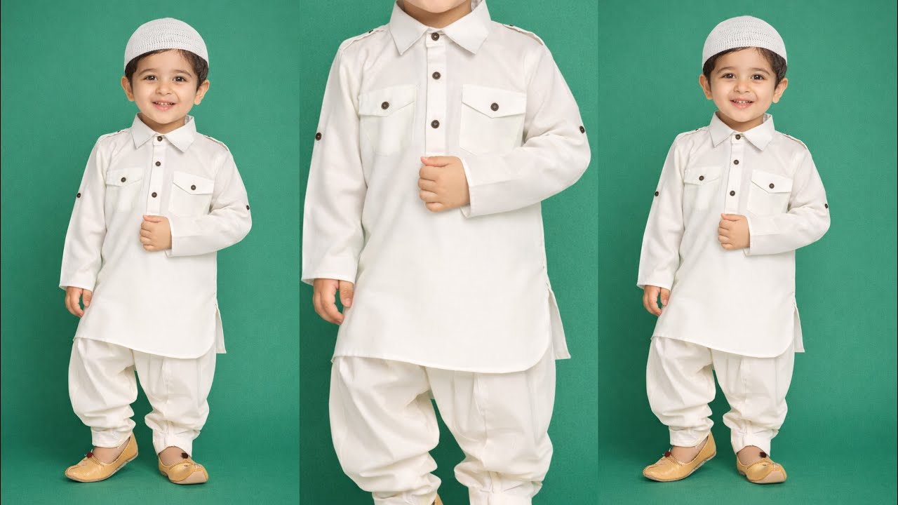 Eid Special Baby Pathani Suit Cutting and Stitching | Very Easy Full Tutorial | 2 Year Baby
