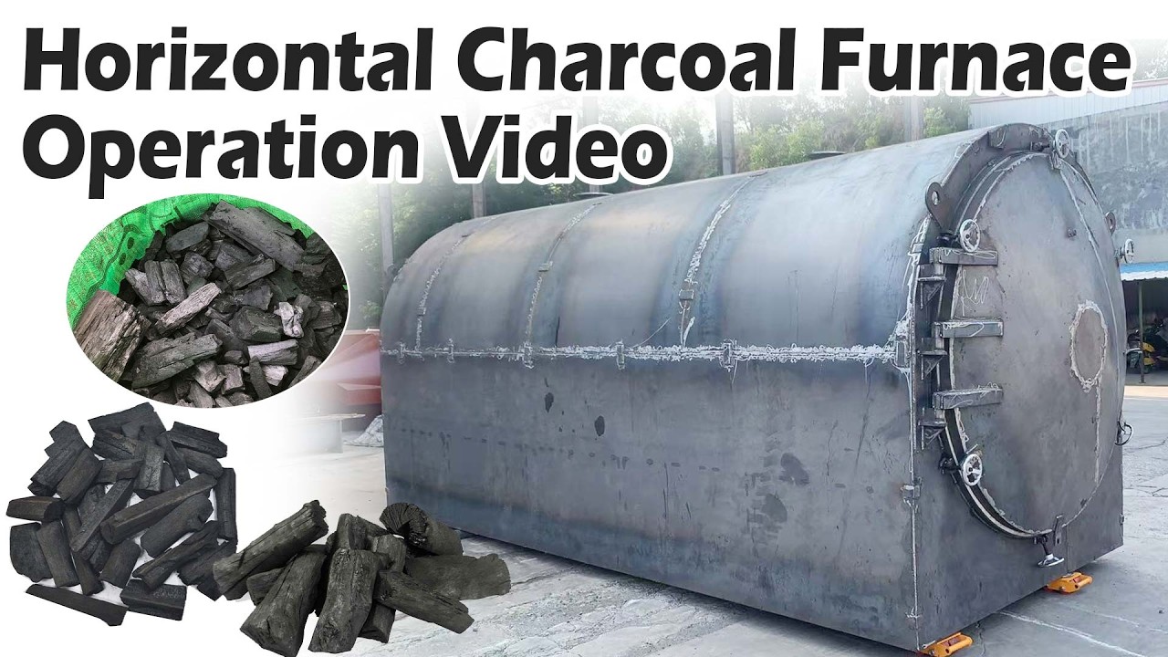 Step-by-step guidance to use horizontal carbonization furnace for wood charcoal making #charcoal