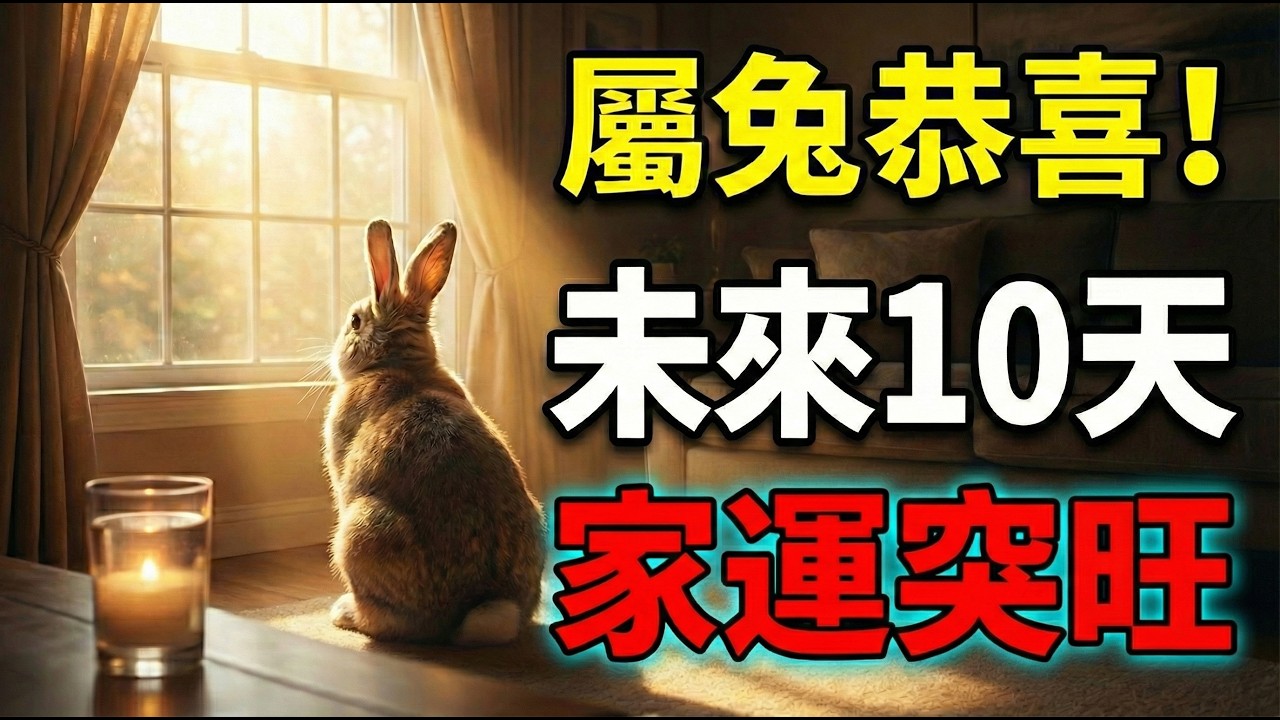 家裡有屬兔的快看！未來10天家運突變，一場「及時雨」將至，這是不是你等了很久的那個消息？#屬兔2026運勢 #2026生肖兔運勢 #財運 #偏財 #風水 #居家風水 #改運 #屬兔 #生肖兔 #轉運
