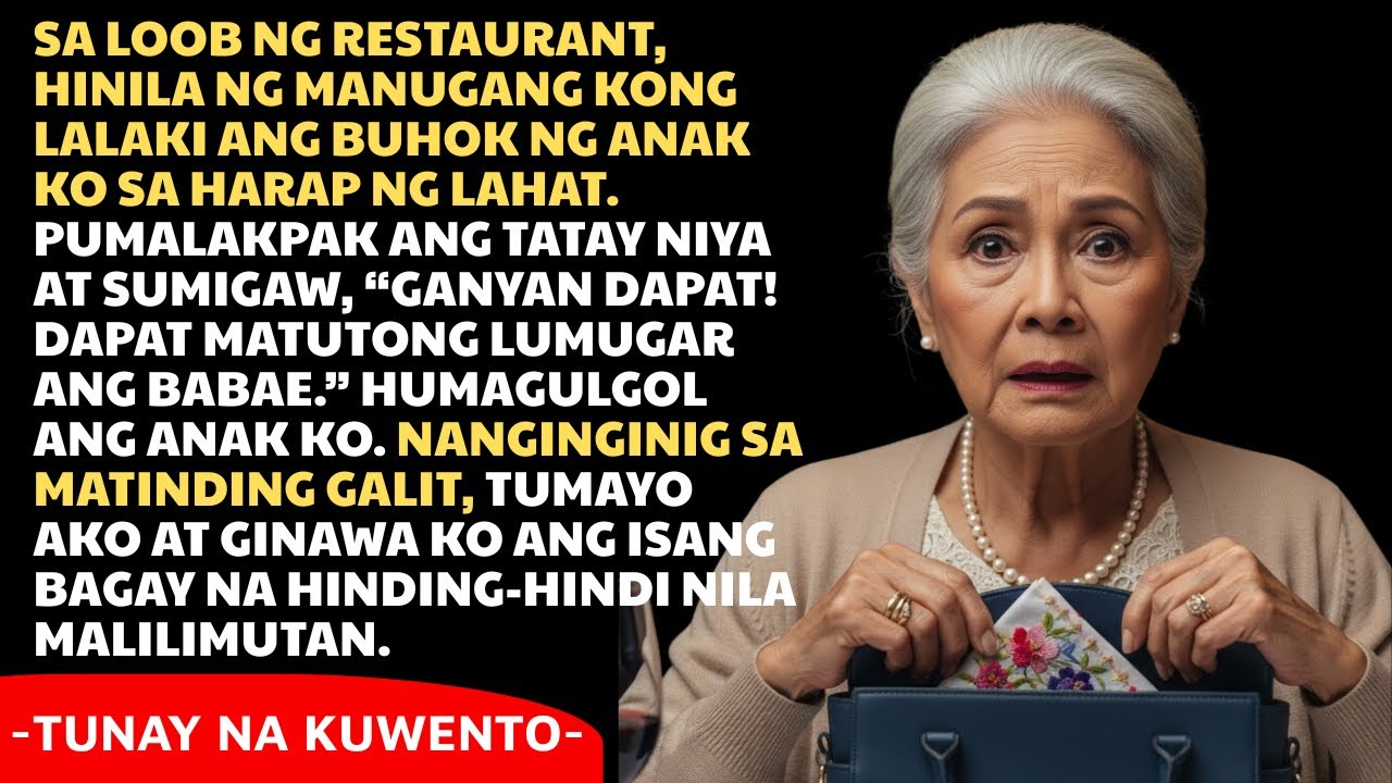 Hinila ng manugang ang buhok ng anak ko. Pumalakpak ang ama niya—kaya tumayo ako.