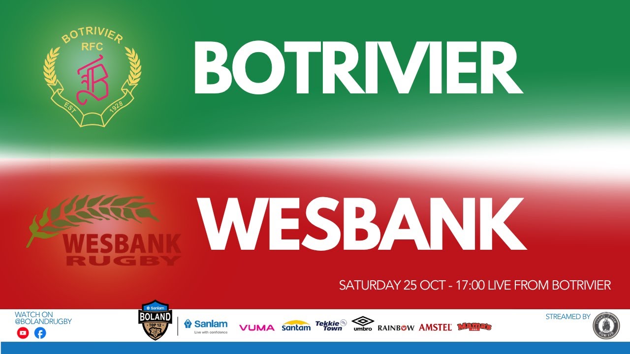 SANLAM BOLAND TOP 12 - ROUND 3 - 2025:  BOTRIVIER  vs WESBANK