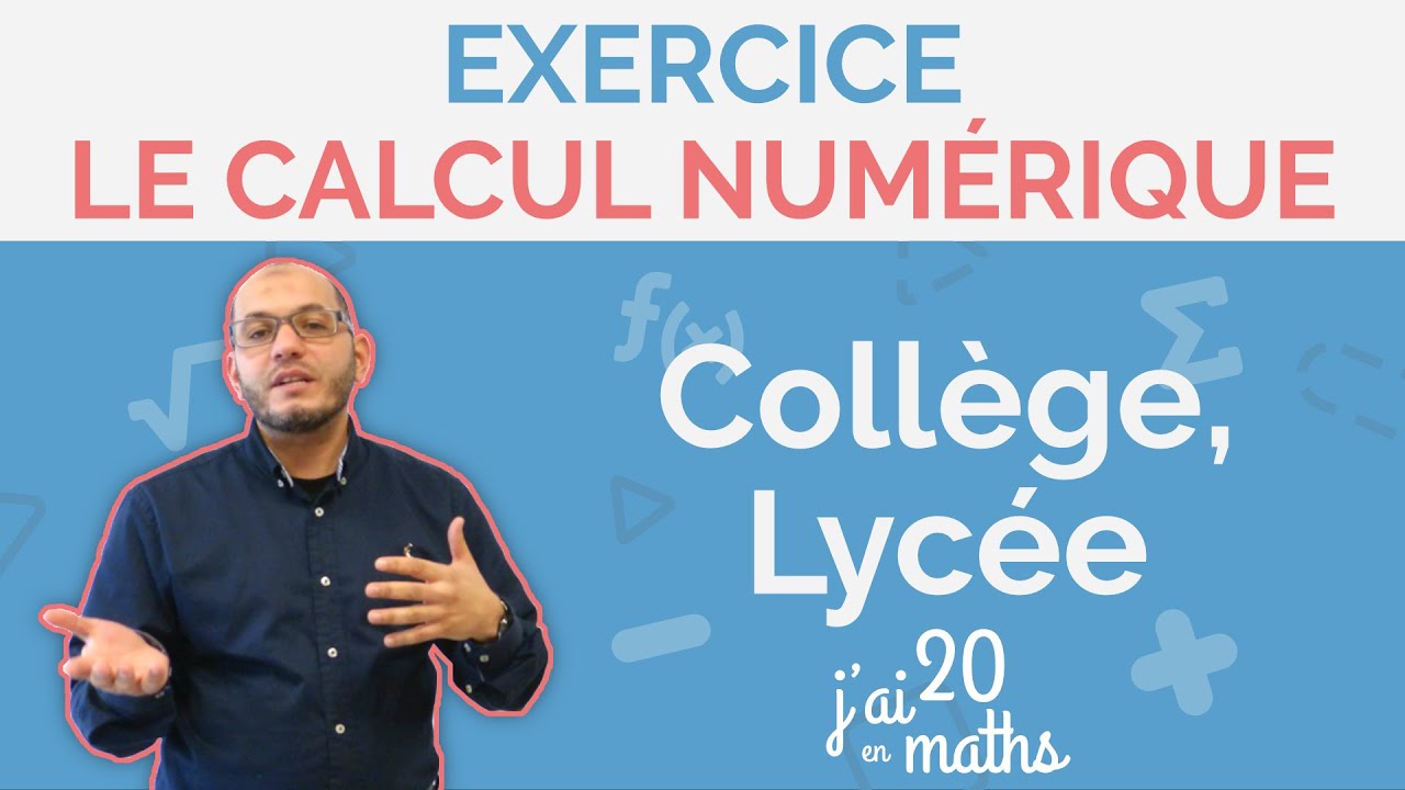 Exercices sur le calcul numérique - Troisième