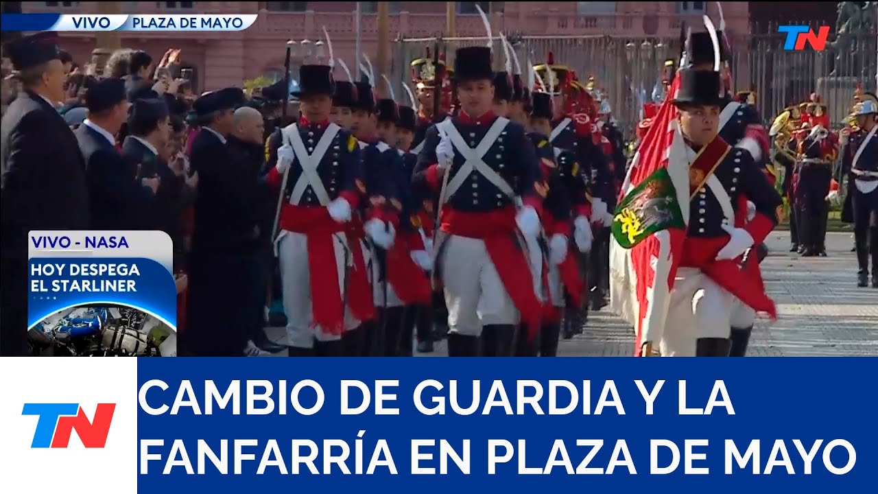 Regimientos de Granaderos, Patricios e Iriarte realizaron el cambio de guardia