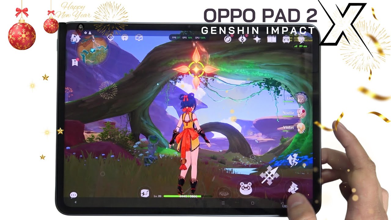 Oppo Pad 2 Genshin Impact Gaming test | Dimensity 9000, 144Hz Display