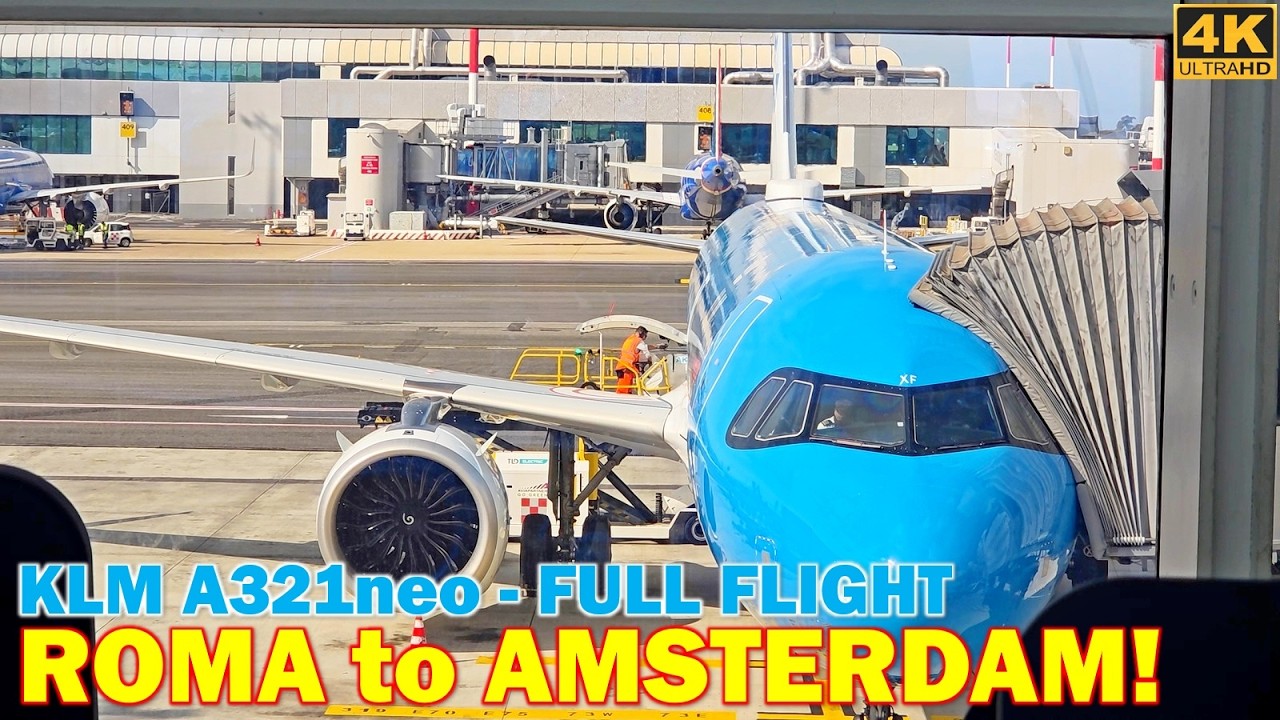 Full Flight Report KLM A321neo from ROMA Italy to AMSTERDAM Netherlands❗Terbang di atas salju Eropa👍