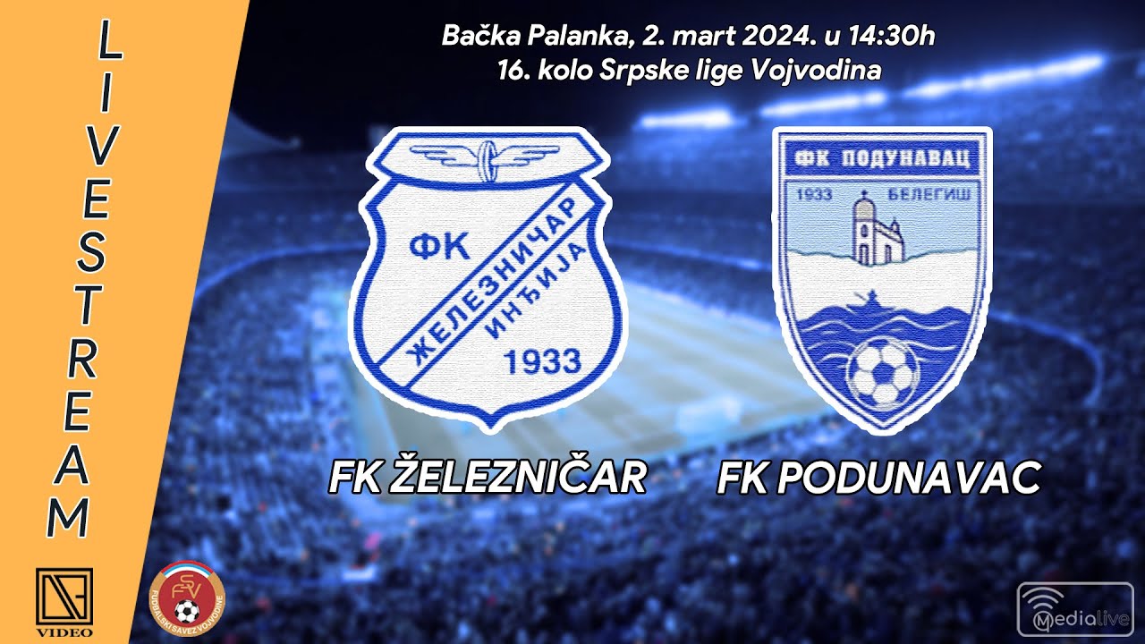 FK ŽELEZNIČAR Inđija - FK PODUNAVAC Belegiš (Full match Livestream) [02.03.2024.]