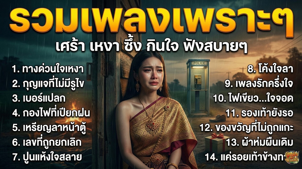 รวมเพลงลูกทุ่งเพราะๆ ฟังยาวๆ1ชั่วโมง เพลงเศร้าเหงาโดนใจ ไม่มีโฆษณาคั่นบ่อย