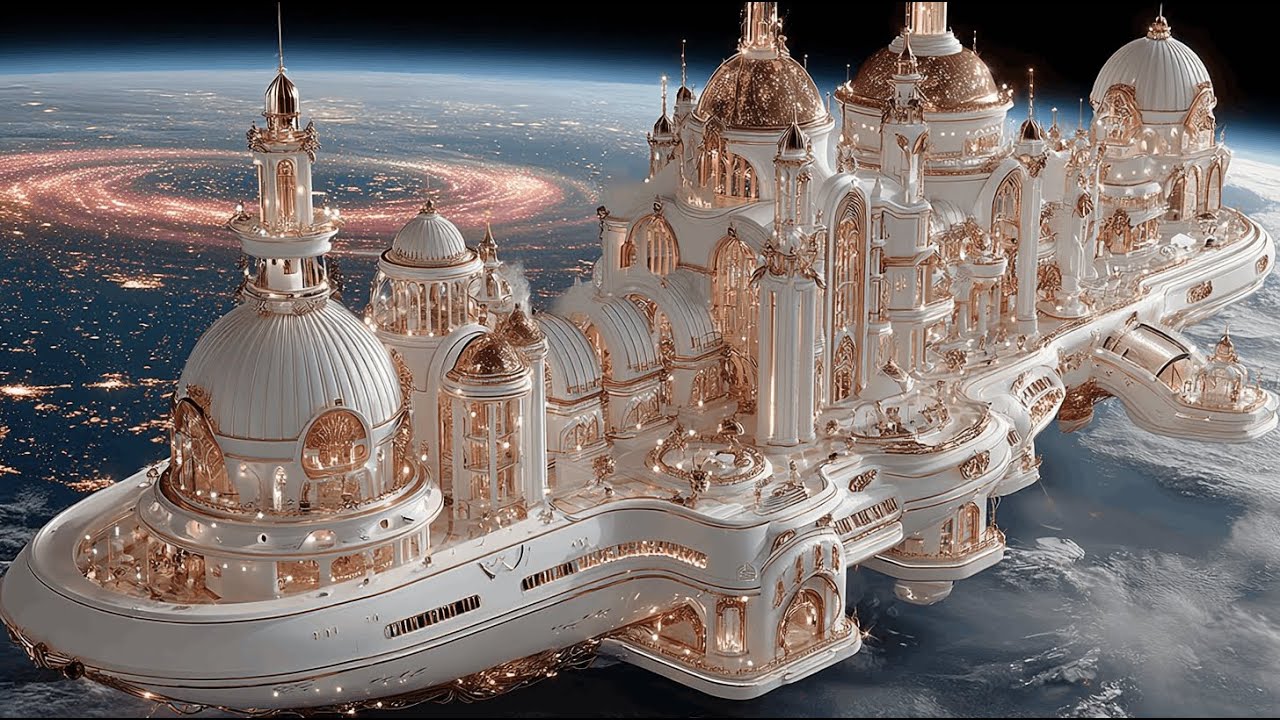 A Palace Above Earth | Futuristic White & Gold Neoclassical Architecture