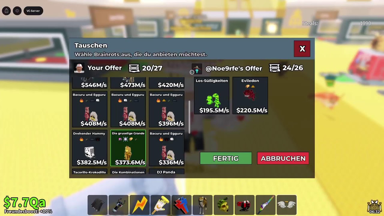 Steal a brainrot 🔴Heute 15 Uhr Verlosung 🔴Nehme Geschenke an🔴Trade alles