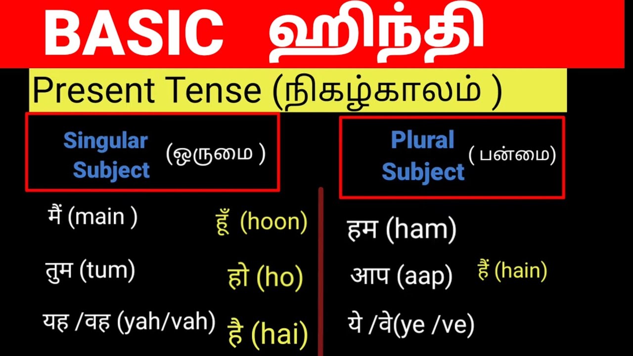 தமிழ் வழி ஹிந்தி | HINDI GRAMMAR FOR BEGINNERS IN TAMIL|Hindi Tenses Simple Explanation in Tamil