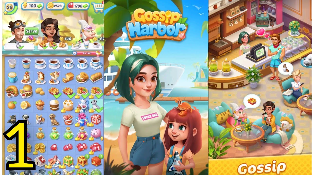 Gossip Harbor: Merge & Story Gameplay Walkthrough Level 1-3 (Ios.android) #gaming #gamingvideos