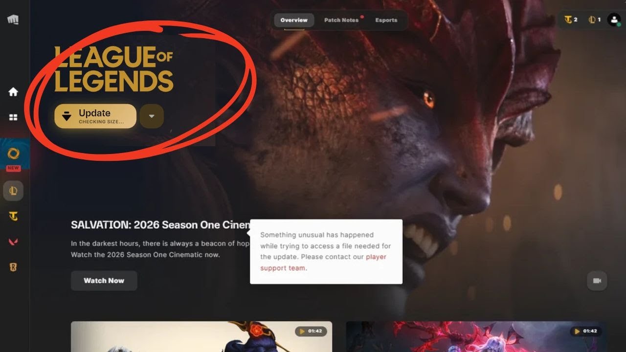 League of Legends Stuck on Checking File Size During Update Fix