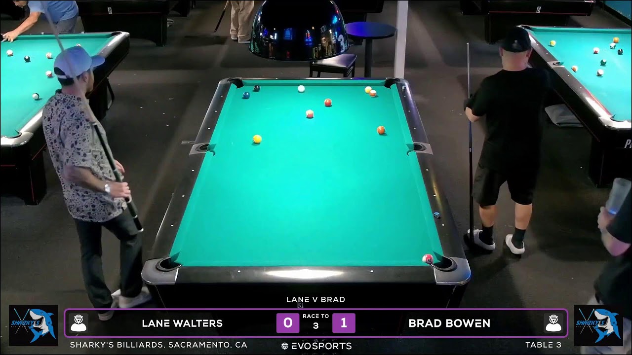 LANE  WALTERS vs BRAD BOWEN - SHARKY'S BILLIARDS - TABLE 3 | EvoSports