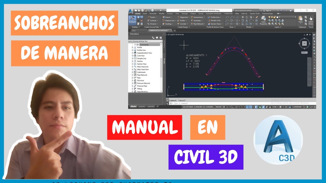 SOBREANCHOS EN CIVIL 3D (MANUALMENTE) [2023] CAP. 22👷🏻💯