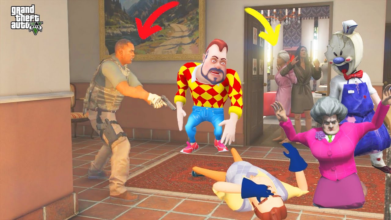 KIZLARI ARARKEN HAPSE DÜŞTÜK 😱 GTA 5 Dark Riddle Hello Neighbor Sary Teacher