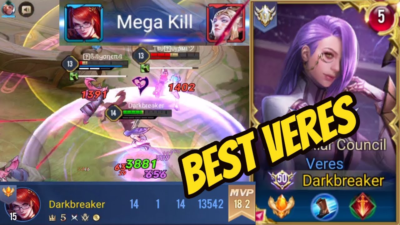 VERES MEGA KILL INSANE 18.2 MVP SCORE - BEST VERES GAMEPLAY | AoV | 傳說對決 | RoV | Li&ecirc;n Qu&acirc;n Mobile