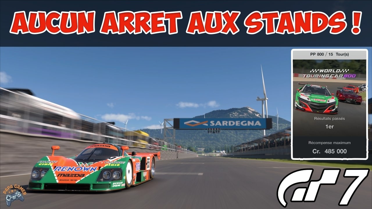 [PS5] GT7 - Comment gagner 727.500 cr&eacute;dits &agrave; Sardegna en 25' ? (Set-up Mazda 787B)