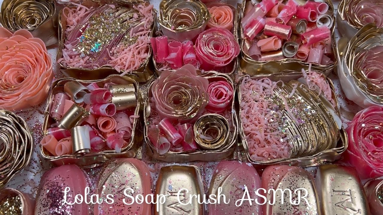 ASMR soap crushing, 💗⚜️giant soap boxes with soap chips, curls, and roses ⚜️💗Starch boxes, glitter