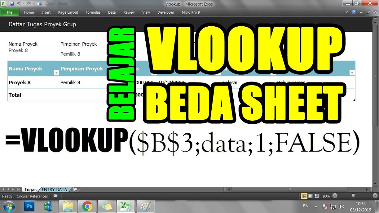 BELAJAR VLOOKUP BEDA SHEET