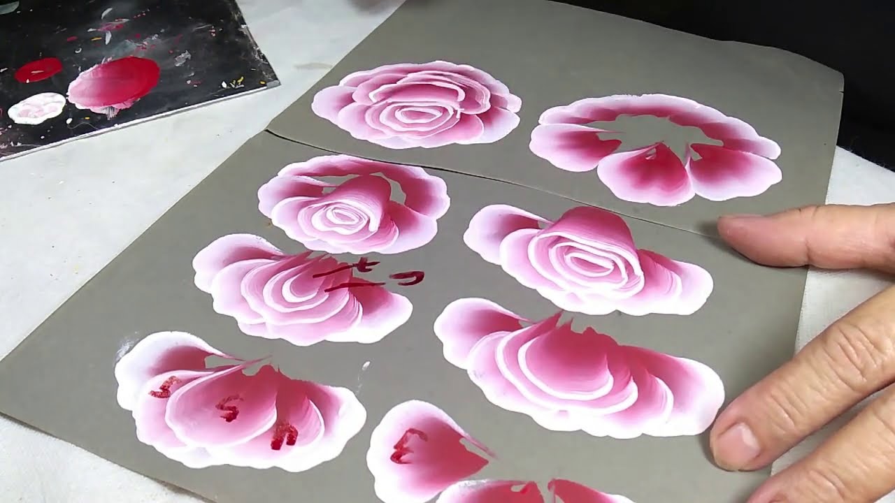 Como pincelar una rosa paso a paso.