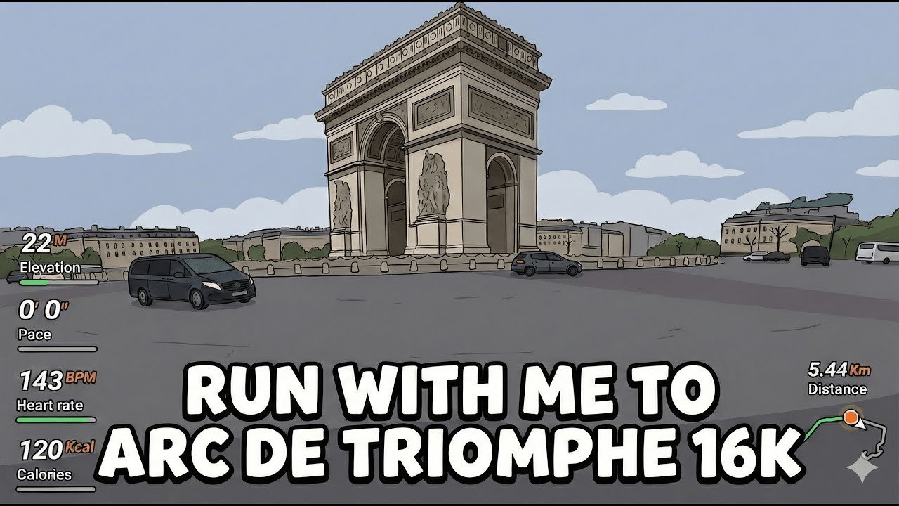 Run with me to Arc de Triomphe 16k | Virtual Run | #5