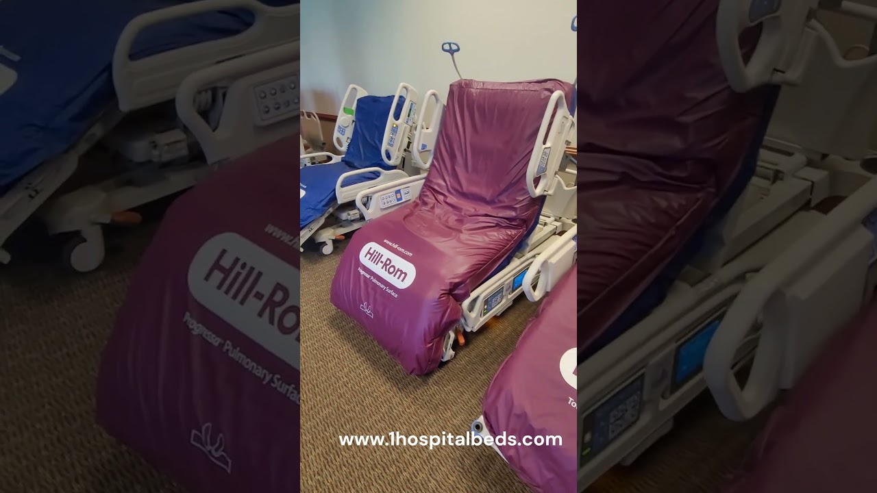 Hospital Beds that Sit into a Full Chair Position  #hillrom  #hospitalbed