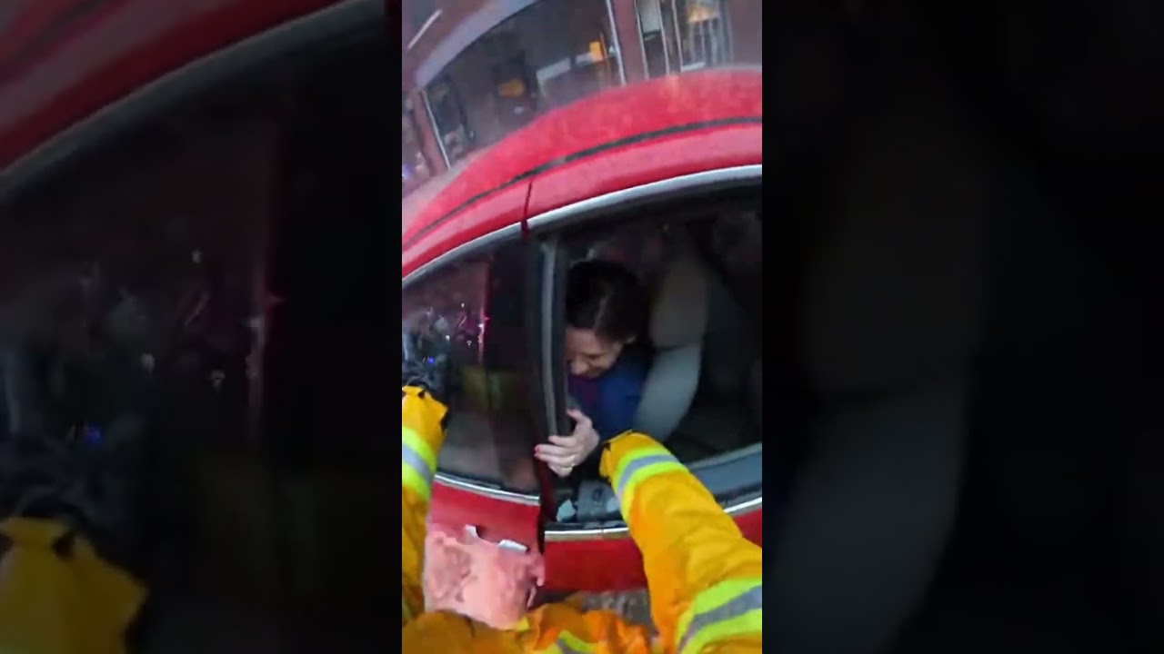 Heroic Firefighter Flood Rescue!