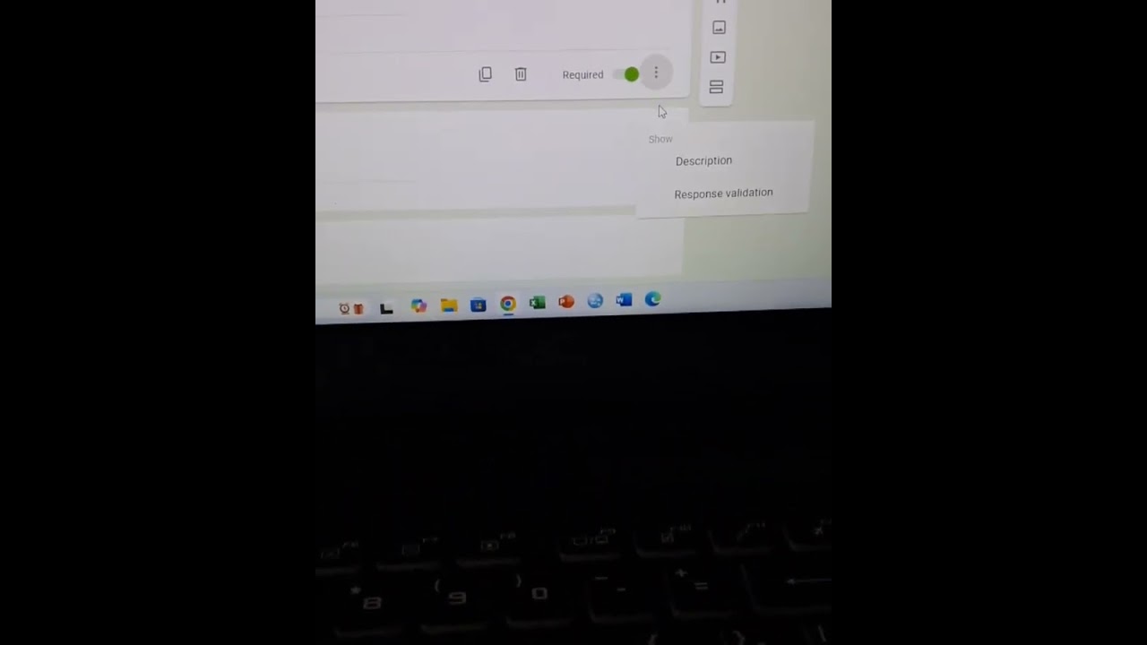 How to insert data VALIDATION TO a google form