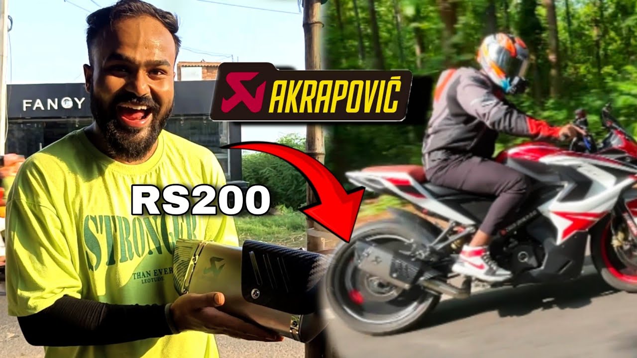 Akrapovic R1M Edition Exhaust🔥 install on RS200 🚀 Ziddi Biker 2.0