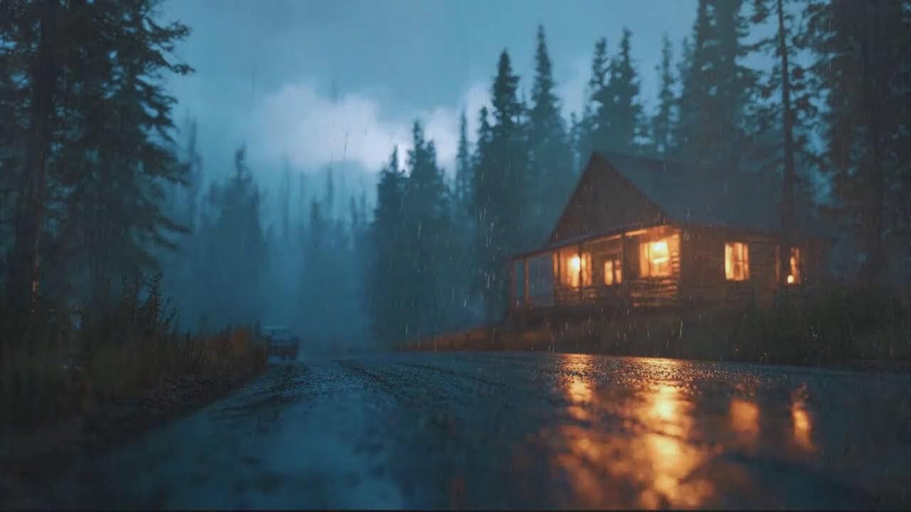 Night Rain Ambience 8 Hours - Deep Calm All Night Long | Dark Screen Sleep Aid | Study & Focus