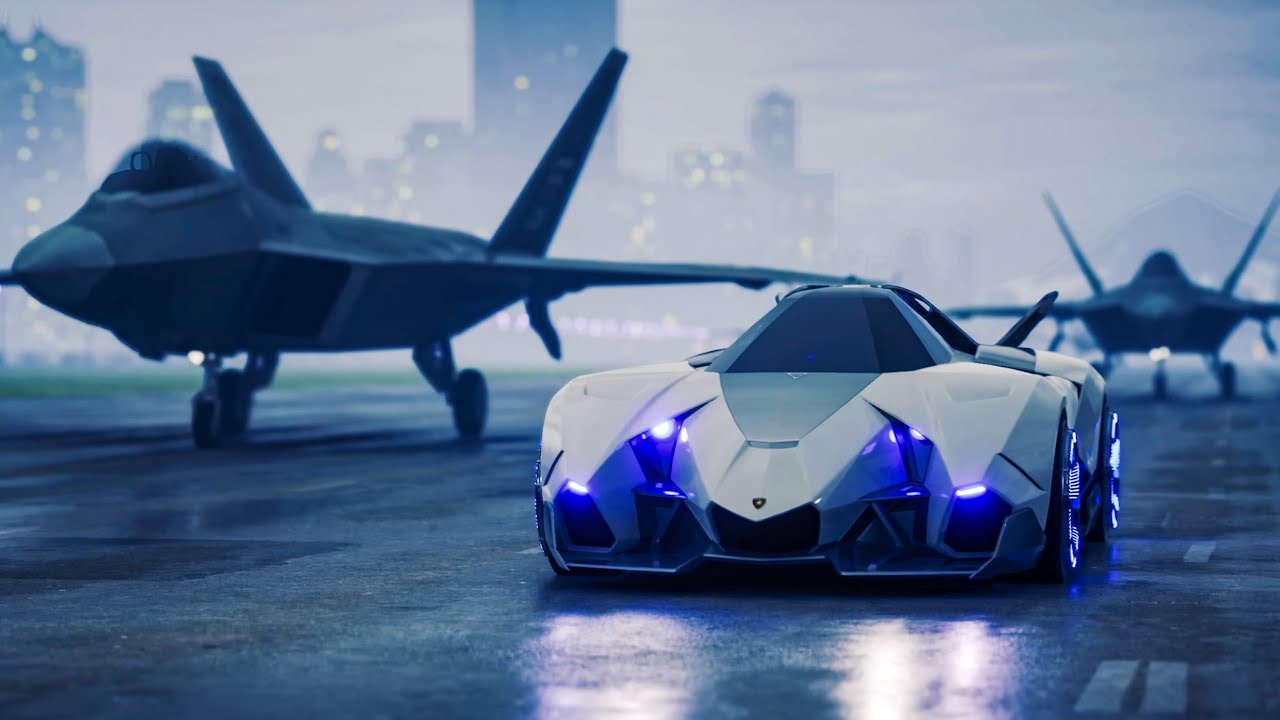 Street Beast vs  Sky Predator – Lamborghini Egoista & F 22 Raptor #lamborghini #forzahorizon #gta6