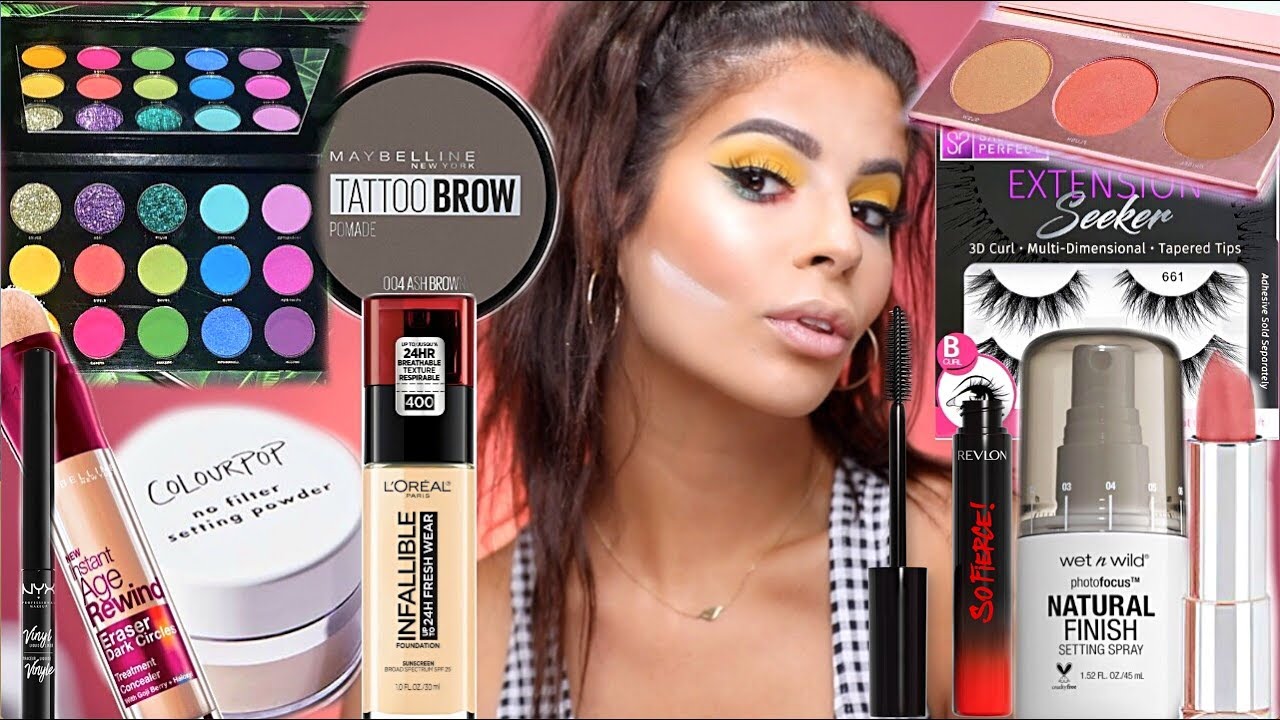 FULL FACE OF DRUGSTORE/AFFORDABLE  HOLY GRAILS!! BEST DRUGSTORE MAKEUP!!