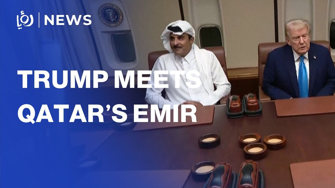 Trump meets Qatar&rsquo;s Emir and PM during Asia-bound stop