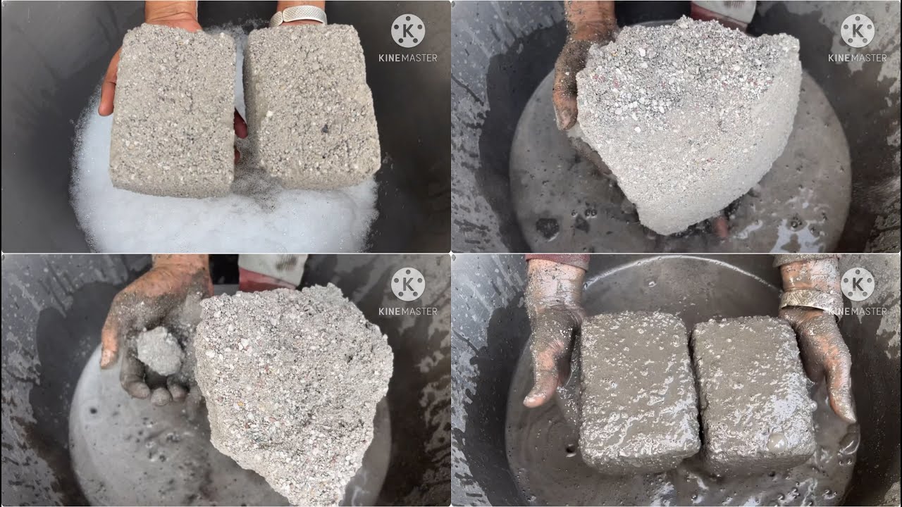 Gritty sand cement water crumbling full satisfying video #satisfying