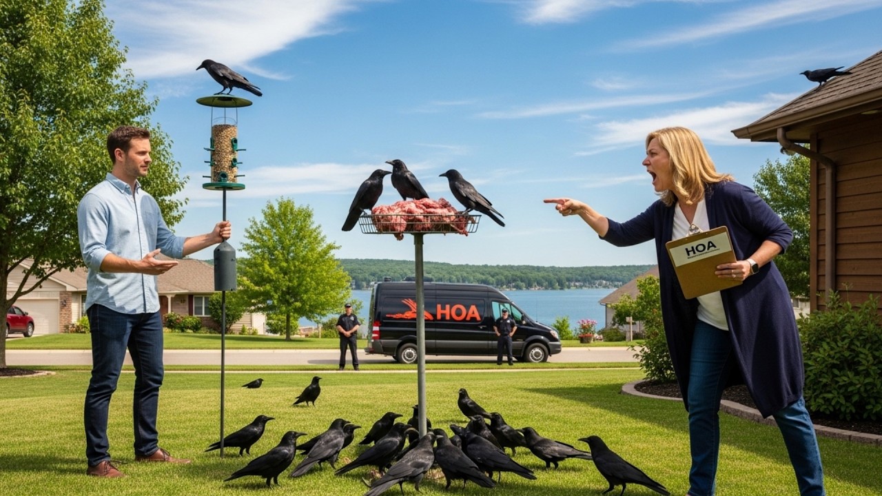 Karen Complained My Bird Feeder Was Messy—So I Switched to Meat and Attracted a Murder of Crows