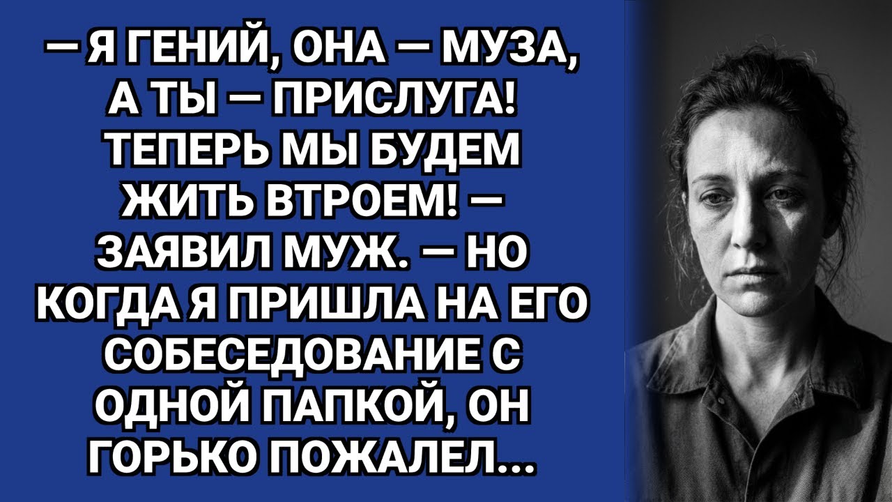 — Мы будем жить втроем: ты готовишь, а мы творим, — заявил муж, приведя в дом любовницу.