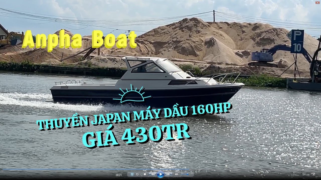 Tàu dài 8m nhập khẩu Japan lắp máy dầu 160hp 430tr Lh0352030900 Thanh