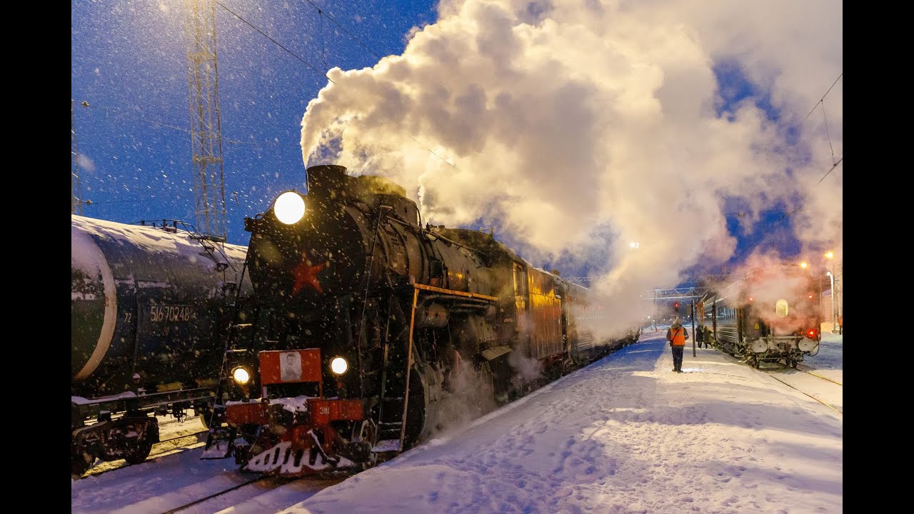 15.01.2022г. Ярославль. Паровоз Л-3111 с пригородным поездом 6982/6981 Ярославль-Рыбинск-Ярославль