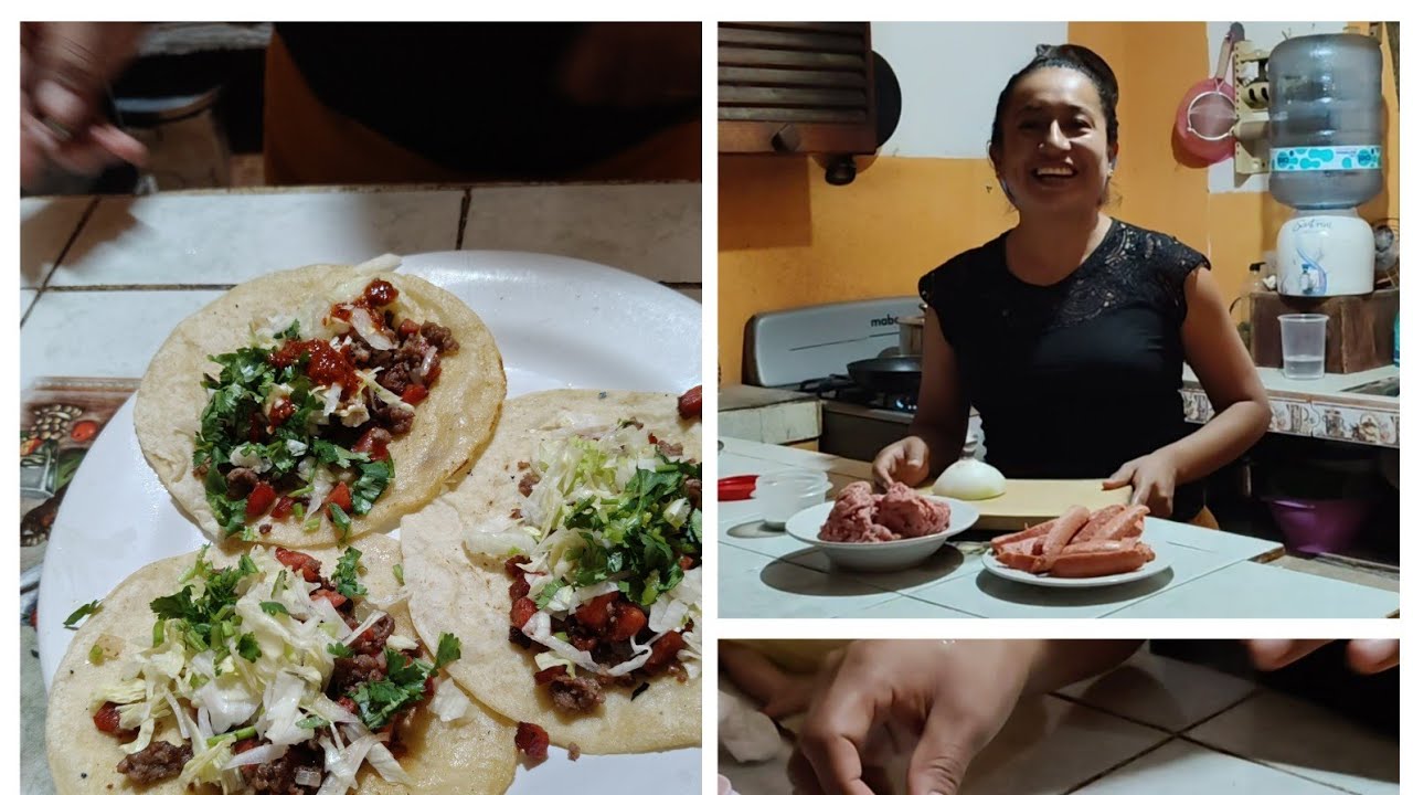 Tacos de carne molida con chorizo, receta rápida y deliciosa !